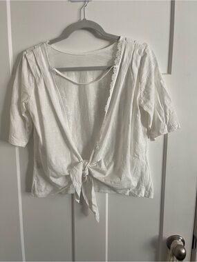 Easy Clothes Women's White Short-Sleeve Square-Neck Top